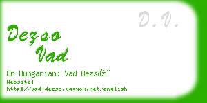 dezso vad business card